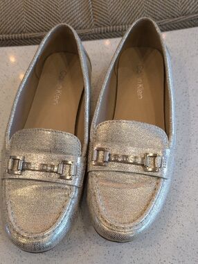 Calvin Klein Metallic Silver Women's Bit Loafers